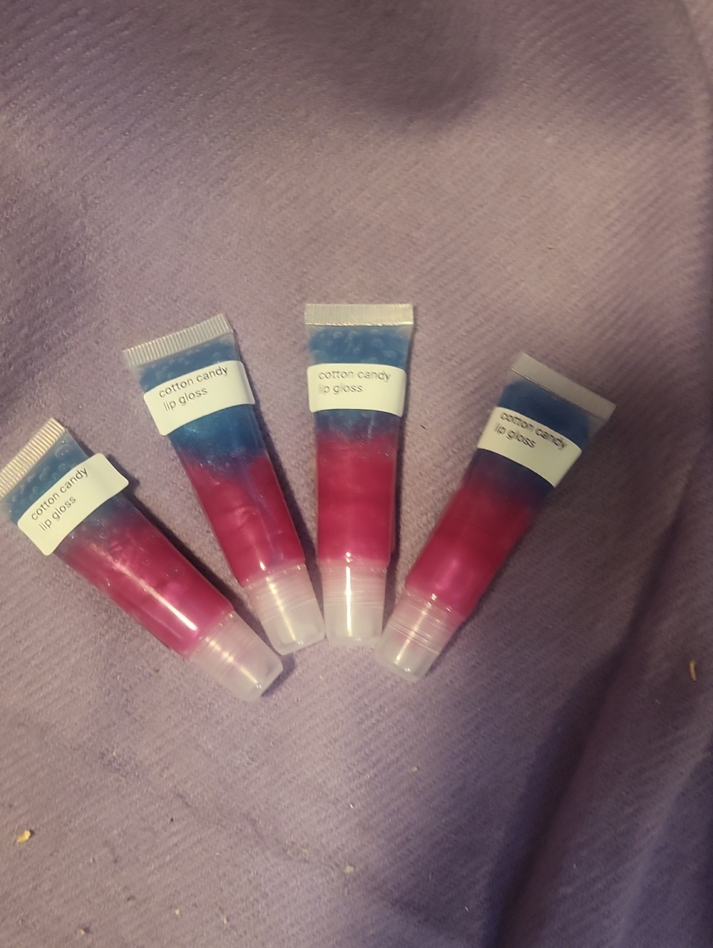 Cotton Candy Lip Gloss - Pink & Blue Handmade Qt 1